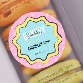 レトロおもしろい80sノスタルジアトレンディーパティシエCookie ラウンドシール