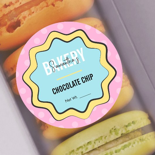 レトロおもしろい80sノスタルジアトレンディーパティシエCookie ラウンドシール