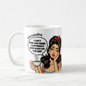 レトロおもしろいI Does Rise and Shine名前をカスタムする コーヒーマグカップ (左)