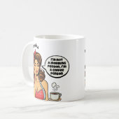 レトロおもしろいNot a朝の人名前をカスタムする コーヒーマグカップ (正面左)