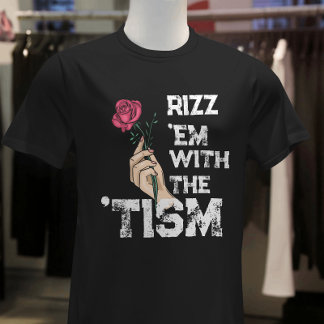 レトロおもしろいRizz em with the tism グランジ flower Tシャツ
