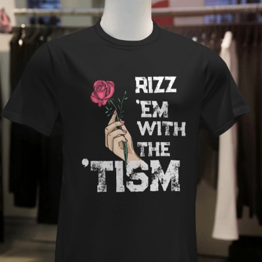 レトロおもしろいRizz em with the tism グランジ flower Tシャツ
