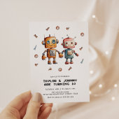 レトロおもちゃロボット子供の誕生日 招待状