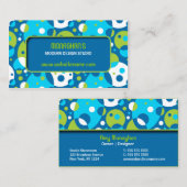 レトロおよびおもしろいの青 名刺 (正面/裏面)