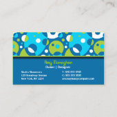 レトロおよびおもしろいの青 名刺 (裏面)