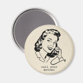 レトロお母さんおもしろいのヴィンテージ磁石 マグネット (正面/裏面)