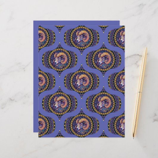 レトロお洒落アリー星占いマンダラパターン (正面/裏面インサイチュ)