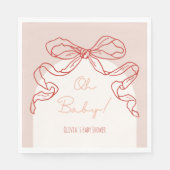 レトロお洒落オレンジ色の手引き弓ベビーシャワー スタンダードランチョンナプキン (正面)