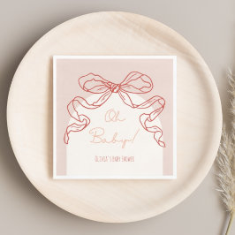 レトロお洒落オレンジ色の手引き弓ベビーシャワー スタンダードランチョンナプキン