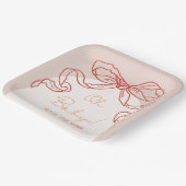 レトロお洒落オレンジ色の手引き弓ベビーシャワー ペーパープレート (傾斜あり)