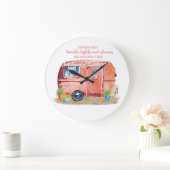 レトロお洒落キャンパーキャラバンフレンズ引用文 ラージ壁時計 (ホーム)