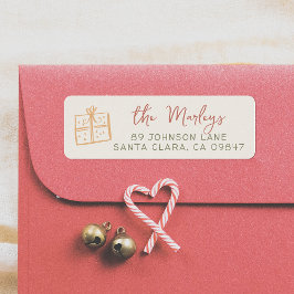 レトロお洒落クリスマスイラストレーションホリデイ ラベル