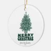 レトロお洒落クリスマスツリー セラミックオーナメント (左)
