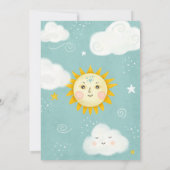 レトロお洒落サンこ来この息子の赤ちゃんシャワー 招待状 (裏面)