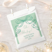 レトロお洒落セージ手引き弓ベビーシャワー フェイバーバッグ (クリップ留めされた状態)