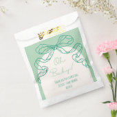 レトロお洒落セージ手引き弓ベビーシャワー フェイバーバッグ (封をした状態)