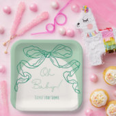 レトロお洒落セージ手引き弓ベビーシャワー ペーパープレート (パーティー)