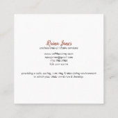 レトロお洒落チャイルド&ドッグティーパーティーナニー スクエア名刺 (裏面)