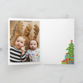 レトロお洒落ツリーギフト写真メリークリスマス カード (内部)