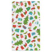 レトロお洒落ツリーギフト小妖精や小人ハットシューズクリスマス スモールペーパーバッグ (裏面)