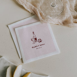 レトロお洒落ドードルアート |の結婚ナプキンス スタンダードカクテルナプキン