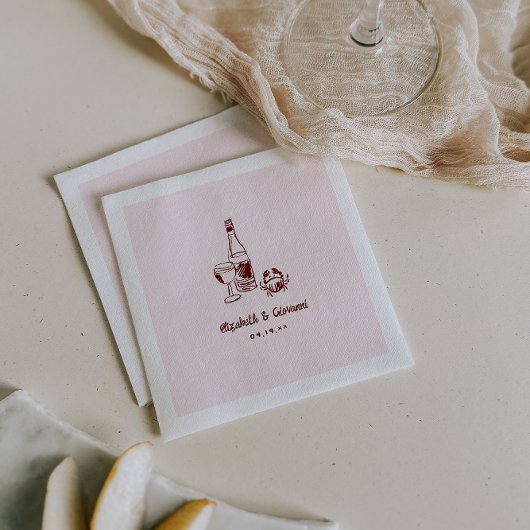 レトロお洒落ドードルアート |の結婚ナプキンス スタンダードカクテルナプキン