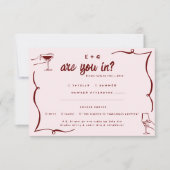 レトロお洒落ドードル |おもしろい P.S.ウェディングRSVP 出欠カード (正面)