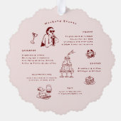 レトロお洒落ドードル |バチェロレッテ週末 オーナメントカード (裏面)