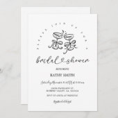 レトロお洒落ハミニマルンド書ブライダルシャワー 招待状 (正面/裏面)