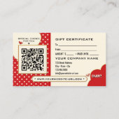 レトロお洒落バタフライフォトギフトカード 割引カード (裏面)