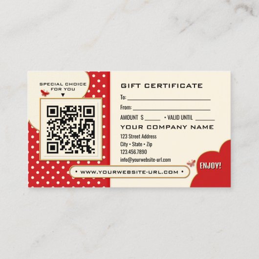 レトロお洒落バタフライフォトギフトカード 割引カード (裏面)