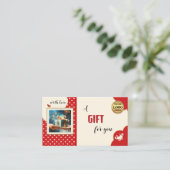 レトロお洒落バタフライフォトギフトカード 割引カード (スタンド正面)