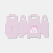 レトロお洒落ピンク手引き弓ベビーシャワー フェイバーボックス (折り畳みなし)