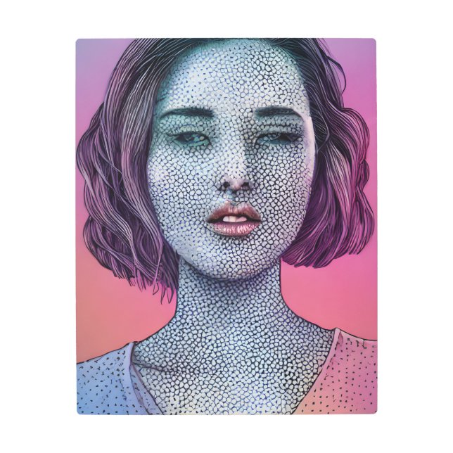 レトロお洒落ボヘミア抽象芸術90インスパイアs  メタルプリント (正面)