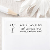 レトロお洒落マルチニハンドドロッド差出人住所 ラベル (インサイチュ)