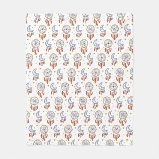 レトロお洒落マンダラボホパターン フリースブランケット (正面)