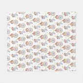 レトロお洒落マンダラボホパターン フリースブランケット (正面(横))