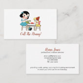 レトロお洒落子犬が乳母を呼ぶ 名刺 (正面/裏面)