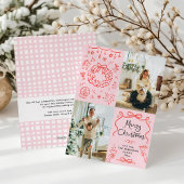 レトロお洒落手描きメリークリスマス2写真 シーズンカード