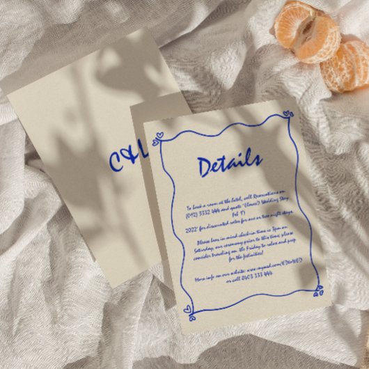 レトロお洒落手書きブ結婚ルーズ詳細 エンクロージャーカード