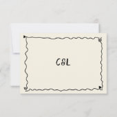 レトロお洒落手書き手書結婚の 出欠カード (裏面)