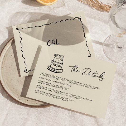 レトロお洒落手書き手書結婚の 出欠カード