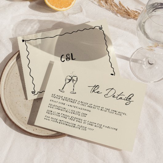 レトロお洒落手書き手書結婚の 出欠カード