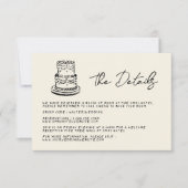 レトロお洒落手書き手書結婚の 出欠カード (正面)