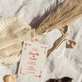 レトロお洒落手書き結婚レッド 招待状