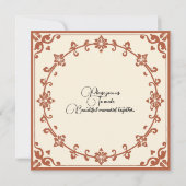 レトロお誕生日ケーキカード – ヴィンテージフローラデザイン 招待状 (裏面)