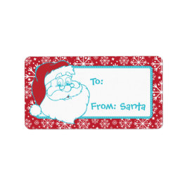 レトロからサンタラベルレッドスノーフレーク ラベル