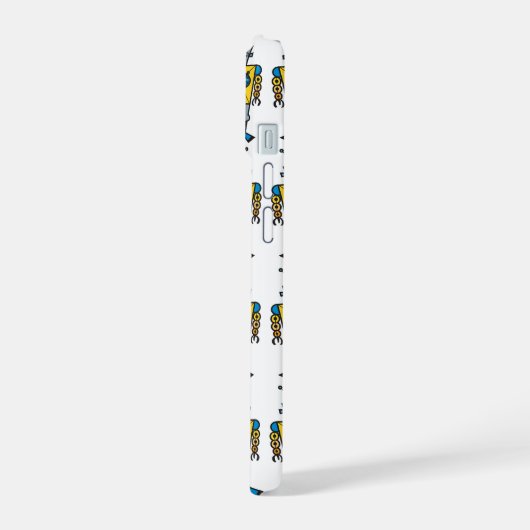 レトロかわいいおもしろいおもしろいおもちゃ漫画トーキングロボット iPhone 15ケース (左側面)