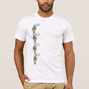 レトロかわいいおもしろいおもしろいおもちゃ漫画トーキングロボット Tシャツ