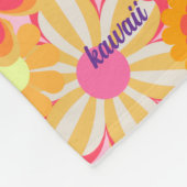 レトロかわいいお花デザイン♡ピンク フリースブランケット (角)